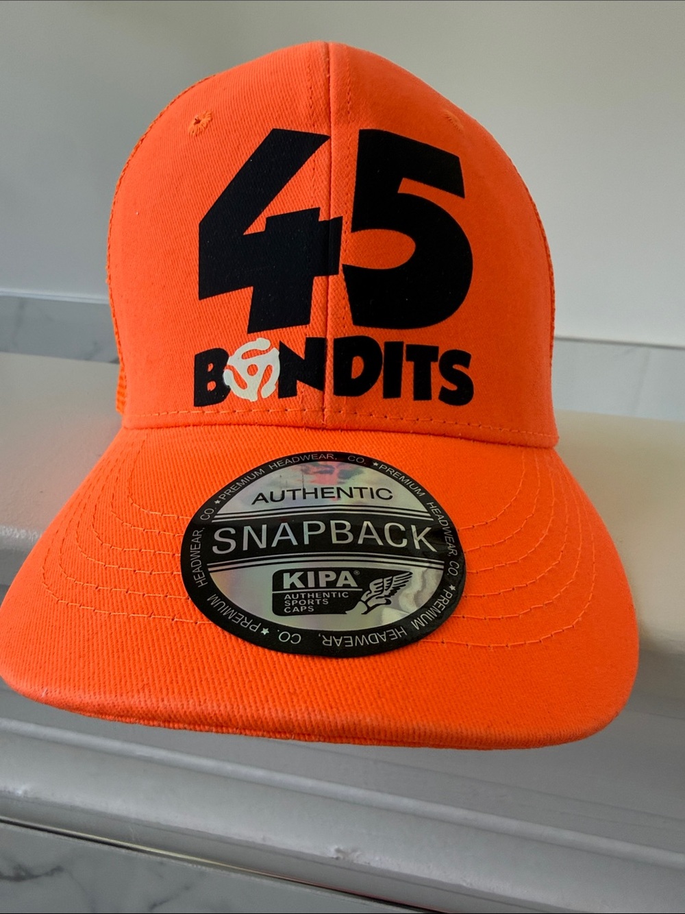 Kipa Authentic 45 Bandits Neon Orange Trucker Hat Adult Snapback NEW